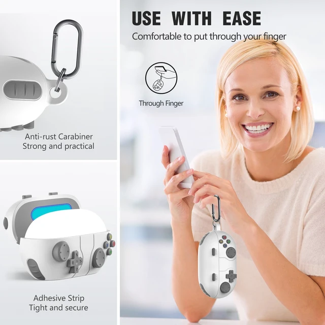 Alt view image 4 of 7 - Cases for Beats Solo Buds 2024 Case Cover, Retro Funny Shock-Proof Protective Silicone Compatible with Beats Solo Buds Wireless Earbuds with Cleaning Kit and Keychain Accessories-Light Grey