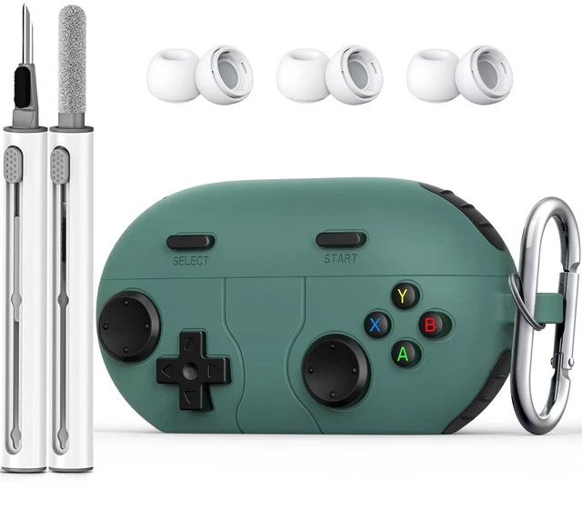 Main image of Cases for Beats Solo Buds 2024 Case Cover, Retro Funny Shock-Proof Protective Silicone Compatible with Beats Solo Buds Wireless Earbuds with Cleaning Kit and Keychain Accessories-Green