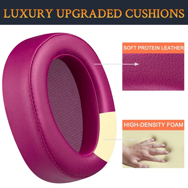 Alt view image 3 of 3 - Replacement Earpads Cushions for Sony WH-H900N (h.Ear on 2) & MDR 100ABN (h.Ear on) Noise Canceling Over-Ear Headphones, Ear Pads with Noise Isolation Foam - Bordeaux