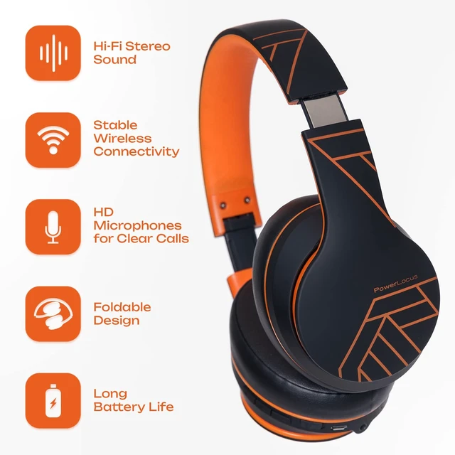 Alt view image 4 of 7 - Wireless Bluetooth Headphones, Over Ear Headphones with Microphone, 50H Playtime, HiFi Stereo Sound, Deep Bass, Soft Earmuffs, Foldable Lightweight Headphones for Travel/PC/Cell Phone