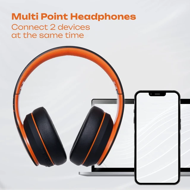 Alt view image 6 of 7 - Wireless Bluetooth Headphones, Over Ear Headphones with Microphone, 50H Playtime, HiFi Stereo Sound, Deep Bass, Soft Earmuffs, Foldable Lightweight Headphones for Travel/PC/Cell Phone