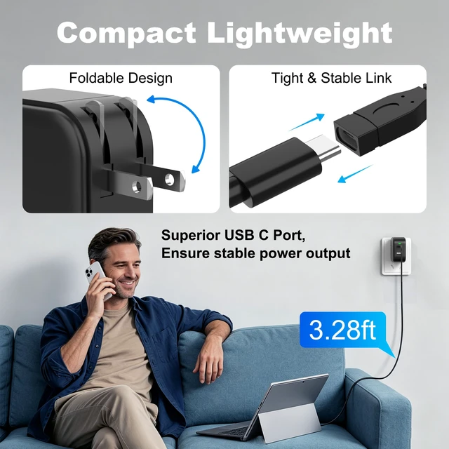 Alt view image 4 of 7 - Surface Pro Charger, 65W 20V USB C Microsoft Surface Pro Charger Compatible with Surface Pro 3/4/5/6/7/8/9/10/X/11/12, Surface Book1/2/3, Power Adapter for Microsoft Surface Laptop/Tablet