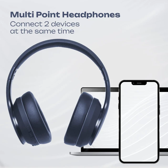 Alt view image 4 of 7 - Wireless Bluetooth Over Ear Headphones with Microphone, 50H Playtime, HiFi Stereo Sound, Deep Bass, Soft Earmuffs, Foldable Lightweight Headphones for Travel/PC/Cell Phone