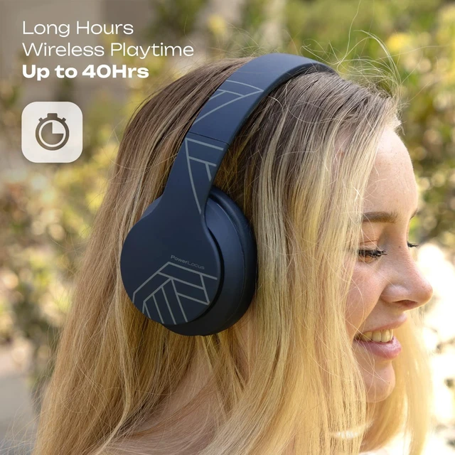 Alt view image 5 of 7 - Wireless Bluetooth Over Ear Headphones with Microphone, 50H Playtime, HiFi Stereo Sound, Deep Bass, Soft Earmuffs, Foldable Lightweight Headphones for Travel/PC/Cell Phone