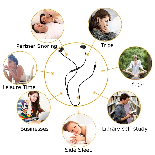 Alt view image 7 of 7 - Sleep Headphones, Ultra Soft Comfortable In-ear Earphones w Mic and Volume Control Sound Blocking Earplugs Earbuds for Sleeping, Snoring, Bedtime, Relaxation, Air Travel, Insomnia & Meditation