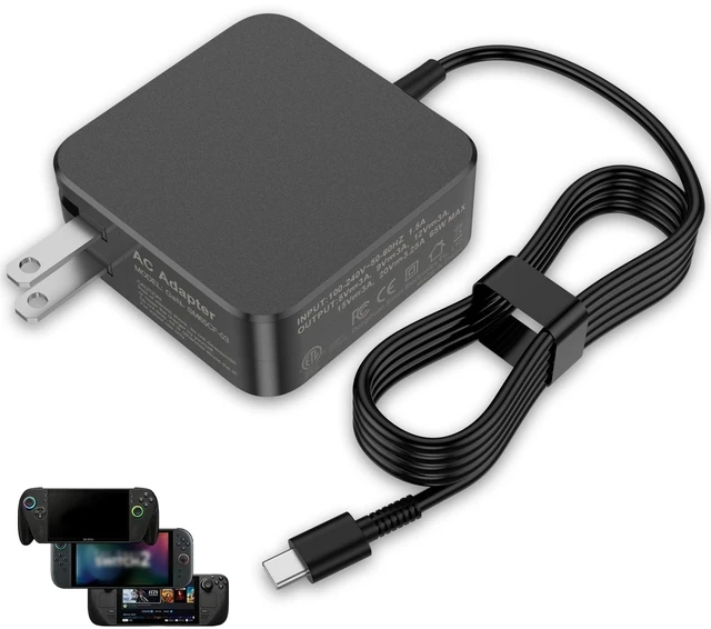 Main image of 65W 60W USB C Charger Compatible with Steam Deck/ROG Ally X/Legion Go S For Asus ROG Xbox Ally X/Switch/Lite/OLED/MSI Claw/GPD Win/Onexplayer Gaming for Laptop Type C Fast Power Adapter