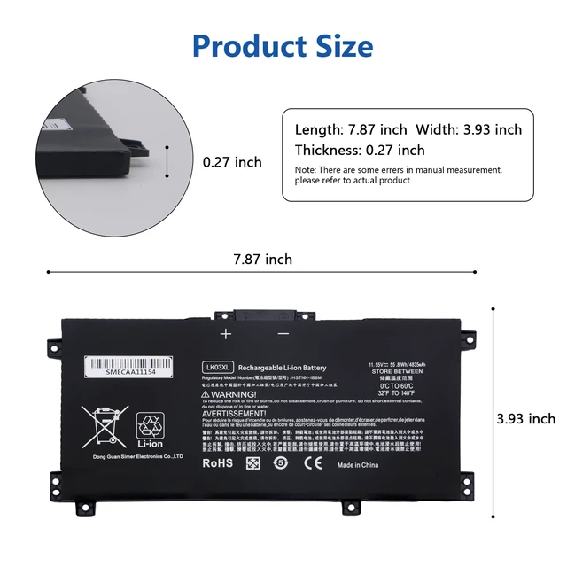 Alt view image 2 of 7 - LK03XL Laptop Battery Replacement for HP Envy x360 Convertible 15m-bq021dx 15m-bp112dx 15m-bp1xx 15m-cn0xxx 15m-cp0xxx 17m-ae0xx 17-bw 17m-ae111dx HP Pavilion x360 15-cr0037wm 15-cr0006tx 15-cr0052od