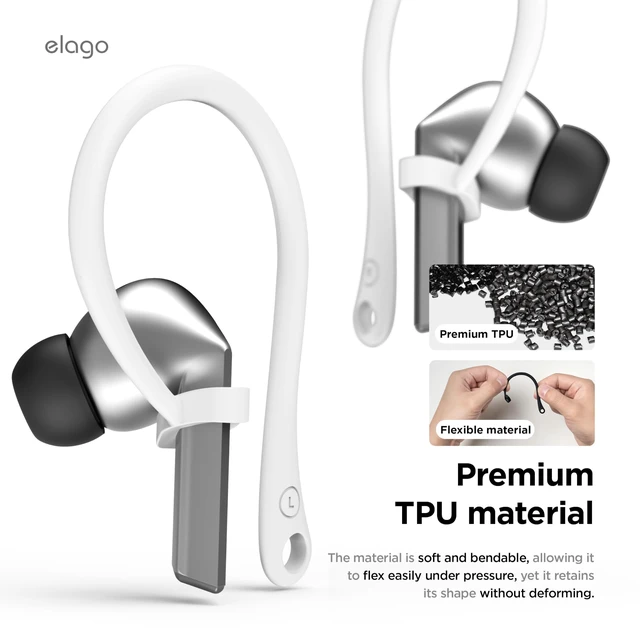 Alt view image 3 of 7 - Ear Hooks for Samsung Galaxy Buds 3, Galaxy Buds3 Pro Anti-Slip, Ergonomic Design, Comfortable Fit, Earbuds Accessories, Secure, workout, running, TPU material (White)