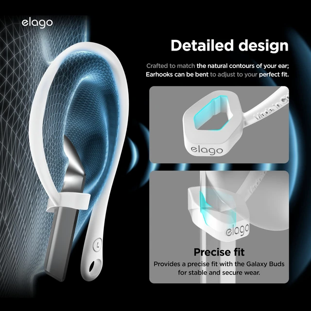 Alt view image 6 of 7 - Ear Hooks for Samsung Galaxy Buds 3, Galaxy Buds3 Pro Anti-Slip, Ergonomic Design, Comfortable Fit, Earbuds Accessories, Secure, workout, running, TPU material (White)