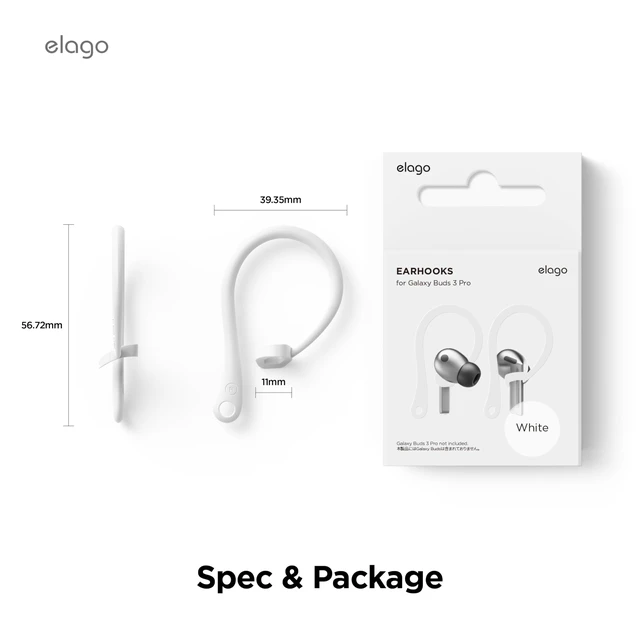Alt view image 7 of 7 - Ear Hooks for Samsung Galaxy Buds 3, Galaxy Buds3 Pro Anti-Slip, Ergonomic Design, Comfortable Fit, Earbuds Accessories, Secure, workout, running, TPU material (White)