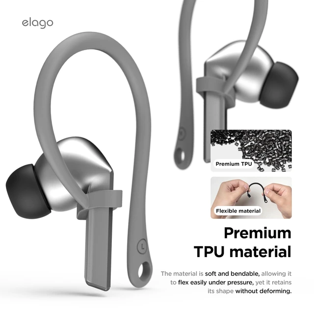 Alt view image 3 of 7 - Ear Hooks for Galaxy Buds 3/3 Pro Anti-Slip, Ergonomic Design, Comfortable Fit (Dark Grey)