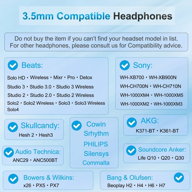 Alt view image 2 of 7 - Beats Headphones Replacement Audio Cable Cord 3.5mm to 3.5mm Aux Wire For Beats Solo2 Solo3 Solo4 Studio3 Wireless HD Pro by Dr. Dre Sony WH-1000XM4 WH-1000XM5, In-line Mic, Volume Control -White