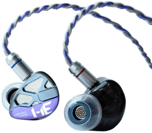 Main image of HE Xiao Qiao Semi-open Single Dynamic In Ear Monitors, 10mm Graphene Diaphragm Dynamic driver IEM, Gaming IEM Earphones, HiFi Wired Earphones with back 5 Axis CNC Hyper Presicion Resin (Purple, 3.5mm)