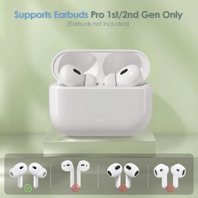 Alt view image 3 of 7 - Meliif Wireless Charging Case Replacement Compatible with AirPods Pro 1/2 Bluetooth Pairing Sync Button 600 Mah Built-in Battery Charger Case Replacement Lightning Charging Port