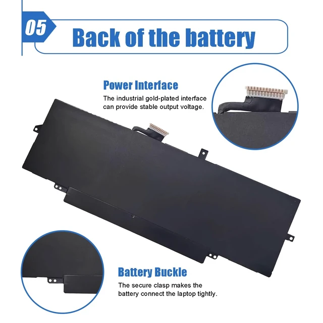 Alt view image 6 of 6 - 50Wh 47XV3 Laptop Battery Replacement for Dell Latitude 9330 2-in-1 Latitude 9330 Series 047XV3 GK1M0 0GK1M0 11.55V 4113mAh