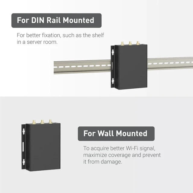 Alt view image 6 of 7 - GL-X300B Collie 4G LTE Industrial Wireless Gateway RS485 VPN Metal Casing, Detachable Antenna, RS485, Hardware Watchdog, 2.4GHz, VPN, OpenWrt, 9-36V Wide Voltage
