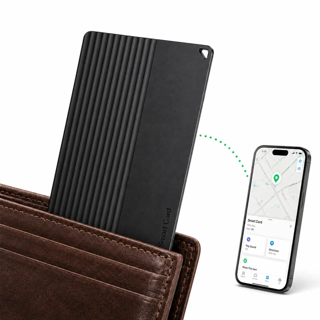 Main image of Ultra Slim Air Card Tag: 2026 MFi Certified Wallet Smart Tracker Card - Compatible with Apple Find My Wallets Finder Tracking Cards Tags (1 Pack Carbon Dark)
