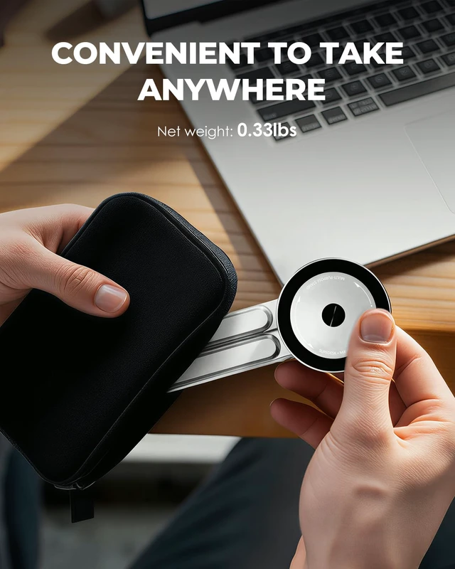 Alt view image 4 of 6 - Adjustable Laptop Stand, 3-in-1 Magnetic Stand for Laptop & Tablet Multi-angle adjustment, magnetic support and non-slip pads in a lightweight aluminum alloy design. Foldable for easy travel