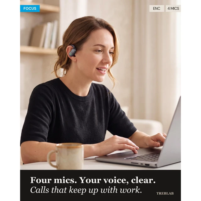 Alt view image 3 of 7 - X-Smart Wireless Earbuds with Translation & AI Assistant 144-language real-time translator, 4 mics, IPX5, earhook secure fit, 8.5H battery, BT 5.4, gaming mode