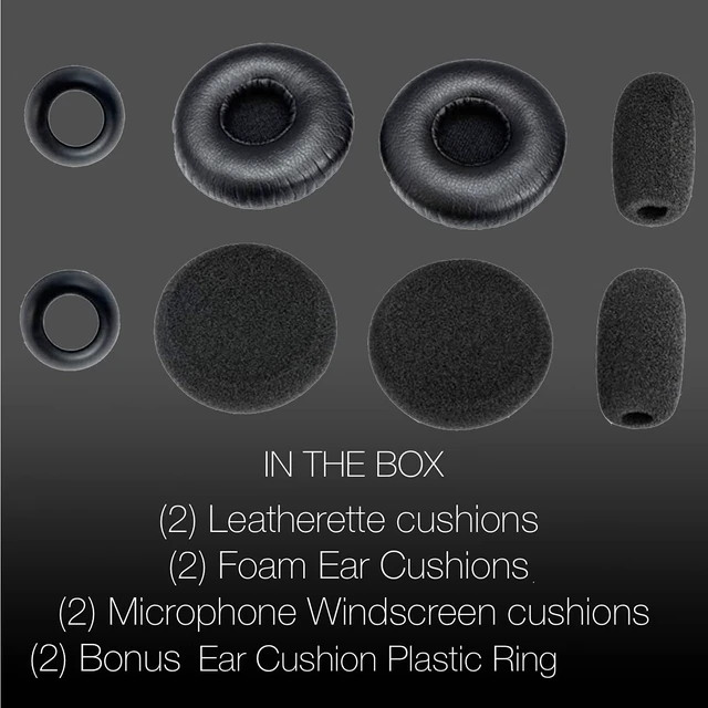 Alt view image 2 of 7 - Ear Cushion Kit for Blue Parrott C400-XT Bluetooth Headset 204159 - Replacement Accessories - Ear Cushions, Microphone Foam Windscreens Covers by