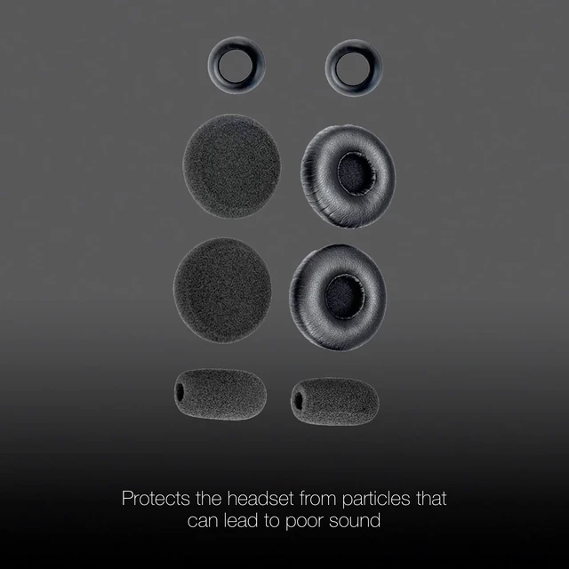 Alt view image 5 of 7 - Ear Cushion Kit for Blue Parrott C400-XT Bluetooth Headset 204159 - Replacement Accessories - Ear Cushions, Microphone Foam Windscreens Covers by