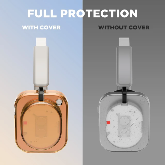Alt view image 3 of 7 - Shell Case Cover for Nothing Headphone (1) Headphone (Clear Orange) Clear TPU Protective Cover Compatible with Nothing Headphone (1),Ultra-Thin Drop-Proof Shockproof EarCup Case Cover