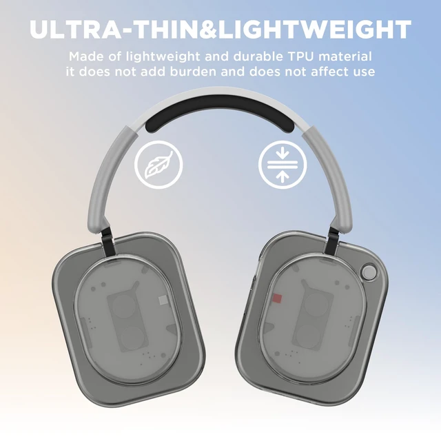 Alt view image 5 of 7 - Shell Case Cover for Nothing Headphone (1) Headphone (Clear Gray) Clear TPU Protective Cover Compatible with Nothing Headphone (1),Ultra-Thin Drop-Proof Shockproof EarCup Case Cover