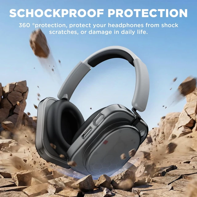 Alt view image 4 of 7 - Shell Case Cover for Nothing Headphone (1) Headphone (Clear Gray) Clear TPU Protective Cover Compatible with Nothing Headphone (1),Ultra-Thin Drop-Proof Shockproof EarCup Case Cover