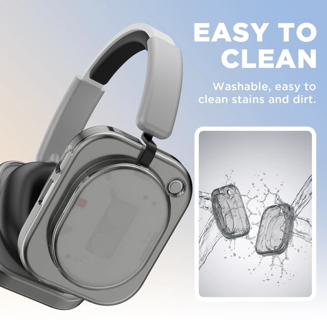 Alt view image 6 of 7 - Shell Case Cover for Nothing Headphone (1) Headphone (Clear Gray) Clear TPU Protective Cover Compatible with Nothing Headphone (1),Ultra-Thin Drop-Proof Shockproof EarCup Case Cover