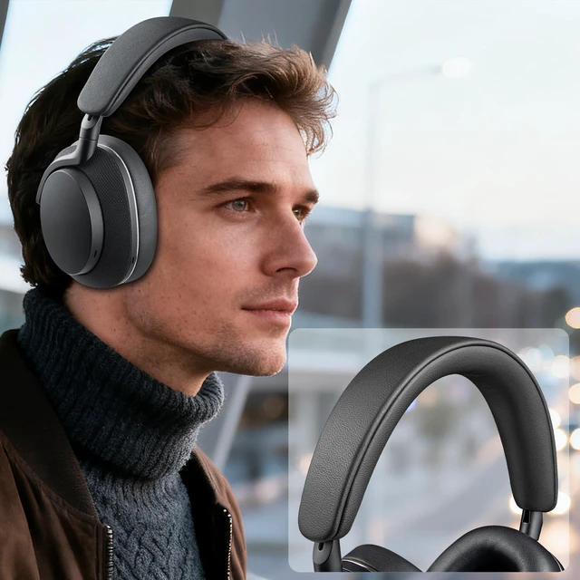 Alt view image 5 of 6 - Lambskin Headband for B&W (PX8/PX7 S2/PX7 S2e) - Black (Not Fit PX7), Top+Bottom Headband for Bowers & Wilkins (PX8/PX7 S2/PX7 S2e) Headphones