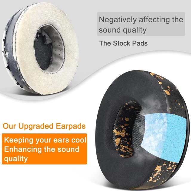 Alt view image 5 of 7 - Earpads for Skullcandy Hesh/Hesh2 Headphones - CG Black Gold
