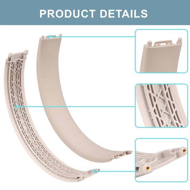 Alt view image 3 of 4 - Top & Bottom Headband Rubber Replacement Cover for Beats Studio Pro Noise Cancelling Headphones, Plastic Headstrap Pad Repair Parts-Moon