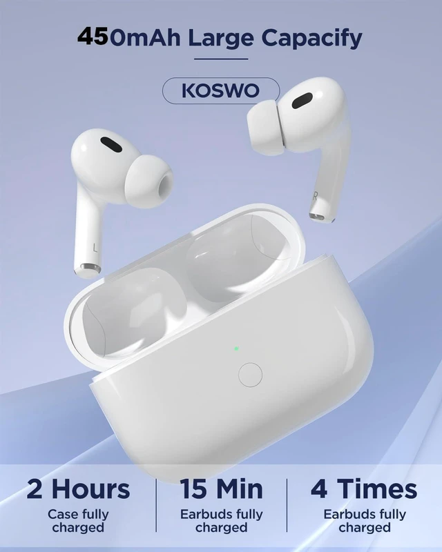 Alt view image 3 of 7 - Wireless Charging Case Replacement Compatible with AirPods Pro 3 Generation 450mAh Wireless Charger Case with Bluetooth Pairing Sync, 15-Min Fast Charging, USB-C & Wireless Charging, No Earbuds
