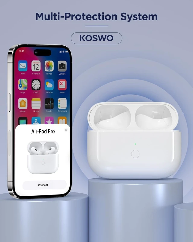 Alt view image 7 of 7 - Wireless Charging Case Replacement for AirPods Pro 2nd/1st USB-C 600mAh Wireless Charger Case with Bluetooth Pairing Sync Button, 15-Min Fast Charging, USB-C & Wireless Charging, No Earbuds