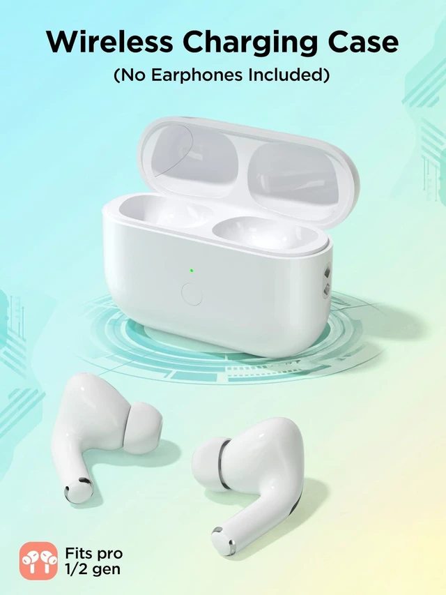 Alt view image 2 of 7 - Replacement Charging Case for AirPods Pro 1/2 Generation with Type-C, Compatible with AirPods Pro 1st/2nd with Bluetooth Pairing Sync Button, Earbuds Not Included (Type-C Port)