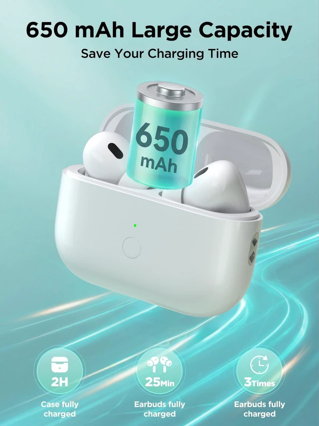 Alt view image 4 of 7 - Replacement Charging Case for AirPods Pro 1/2 Generation with Type-C, Compatible with AirPods Pro 1st/2nd with Bluetooth Pairing Sync Button, Earbuds Not Included (Type-C Port)
