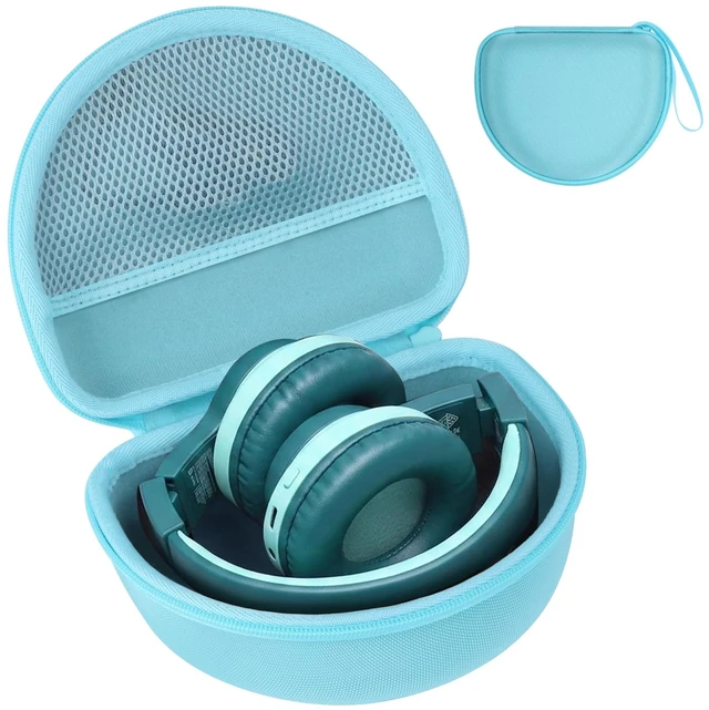 Main image of Case for iClever BTH12/HS19/BTH26 Kids Headphones, Green Protective Carrying Bag Hard Shell Shockproof, Portable Headphone Storage with Mesh Bag Lightweight Boys &Girls