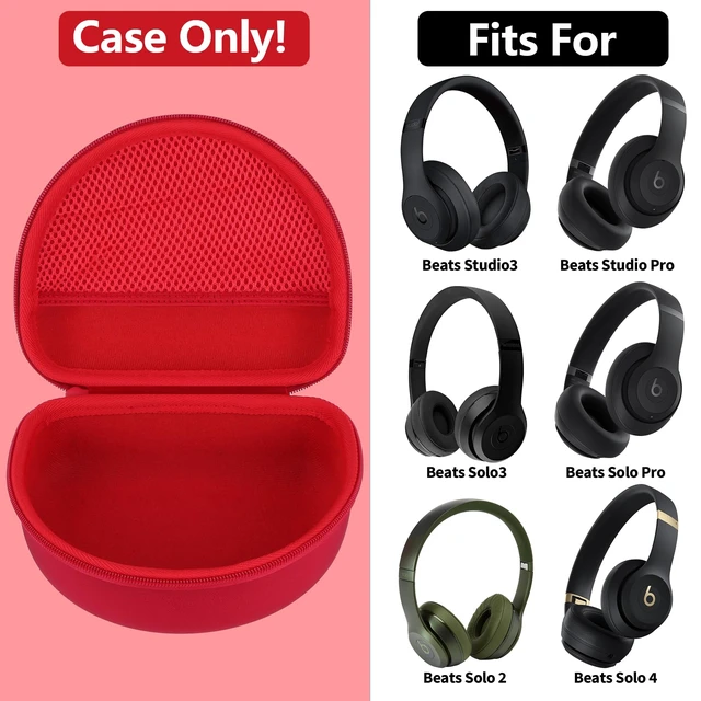 Alt view image 3 of 7 - Case for Beats Solo 4/Studio Pro/Solo3/Studio3 On-Ear Headphones Solo Pro Headphone Case, Hard Shell Shockproof, Mesh Bag Organizer, Lightweight Travel