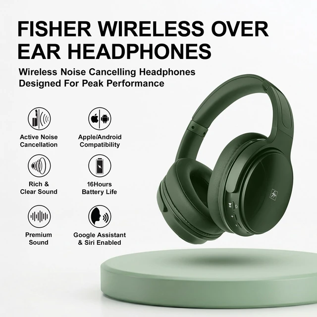 Alt view image 3 of 7 - Pro Active Noise Cancelling Headphones,Over-Ear Headphones Wireless Bluetooth 5.3, Microphone, Lightweight Comfortable Headset for Home, Travel, Rechargeable Workout Headphones, Deep Base