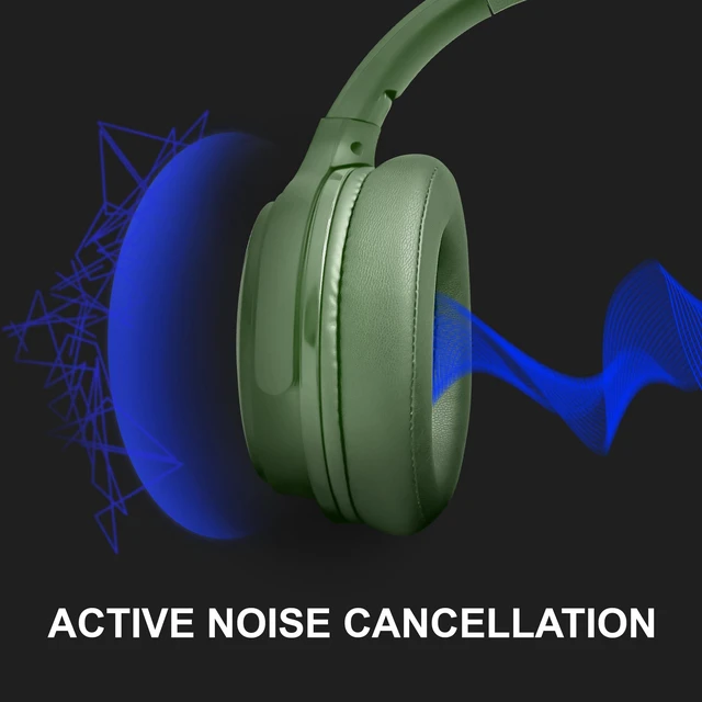Alt view image 5 of 7 - Pro Active Noise Cancelling Headphones,Over-Ear Headphones Wireless Bluetooth 5.3, Microphone, Lightweight Comfortable Headset for Home, Travel, Rechargeable Workout Headphones, Deep Base