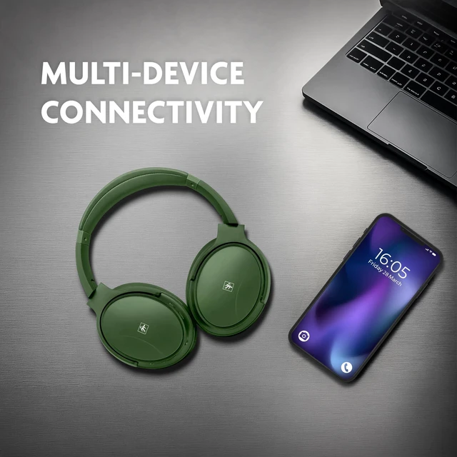 Alt view image 7 of 7 - Pro Active Noise Cancelling Headphones,Over-Ear Headphones Wireless Bluetooth 5.3, Microphone, Lightweight Comfortable Headset for Home, Travel, Rechargeable Workout Headphones, Deep Base