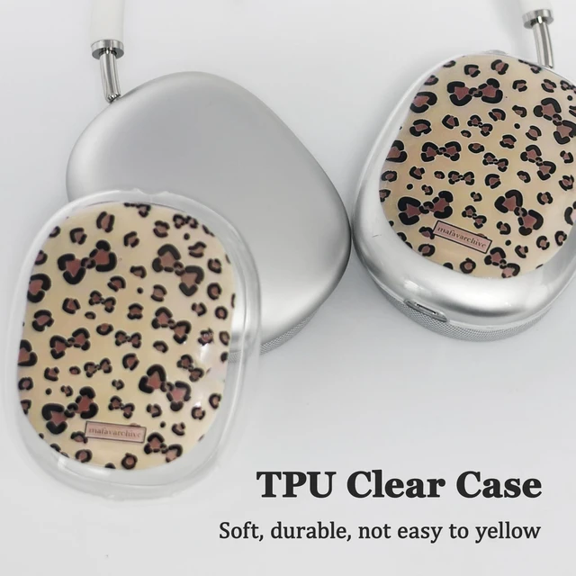 Alt view image 3 of 7 - Case Cover for Apple AirPods Max/Max 2 (Leopard-Print Bow) TPU Cute Cool Soft Clear Case,Earcup Cover for Women Accessories Anti-Scratch,Precise Cutout