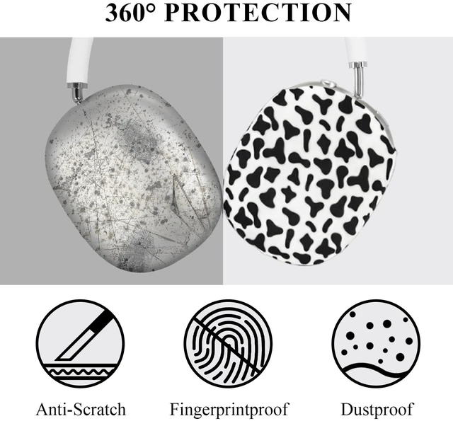 Alt view image 2 of 7 - Case Cover for Apple AirPods Max/Max 2 (Cow Print) Silicone Cool Soft Clear Case, Cow Print Earcup Cover for Women Accessories Anti-Scratch,Precise Cutout