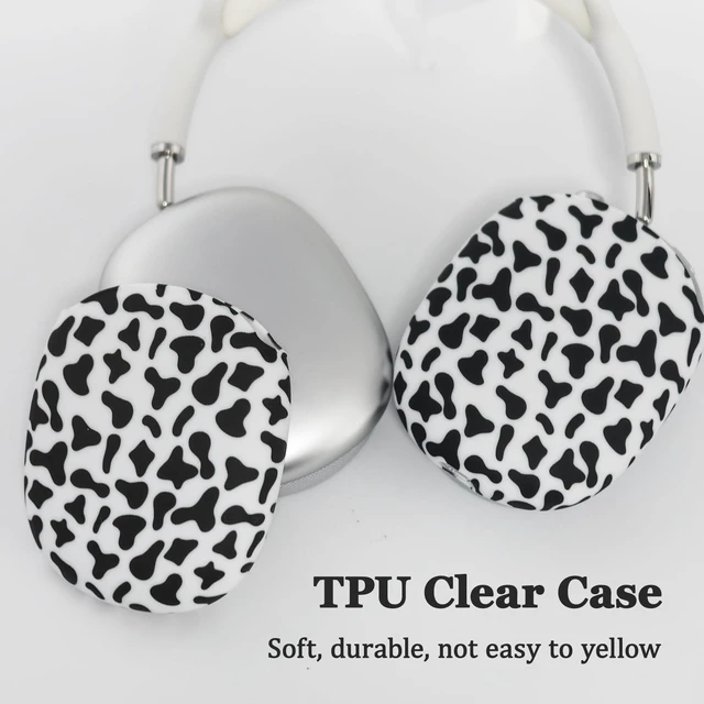 Alt view image 3 of 7 - Case Cover for Apple AirPods Max/Max 2 (Cow Print) Silicone Cool Soft Clear Case, Cow Print Earcup Cover for Women Accessories Anti-Scratch,Precise Cutout
