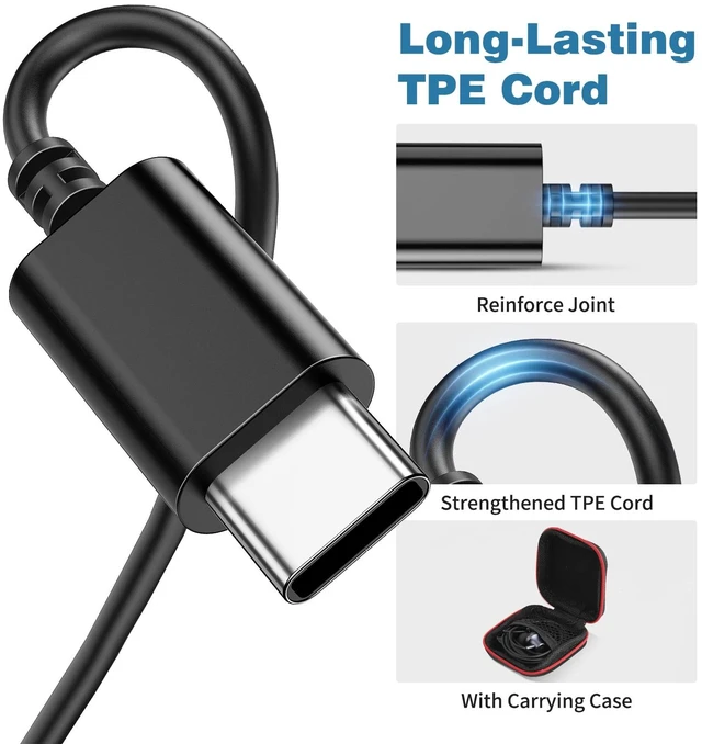 Alt view image 7 of 7 - USB C Headphones Wired Earbuds for iPhone 18 Pro Max 17 16, NavyBlue Magnetic Bass Noise Isolation Type C In-Ear Earphone+Mic for iPad 10 Air Pixel 9 8/Samsung S26 Ultra S25 S24 S23 for OnePlus