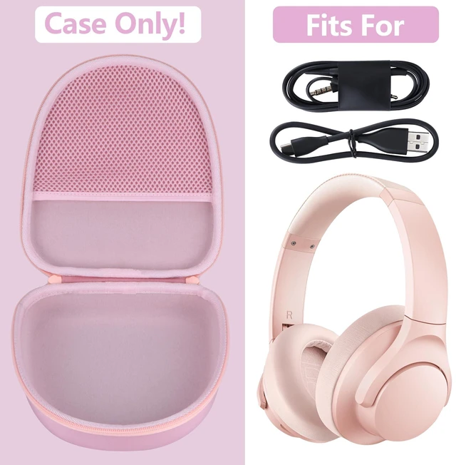 Alt view image 3 of 7 - Case for Anker Soundcore Life Q20 Q30 Q35 Q40 Q45 Q20+ Headphones Q20i Noise Cancelling Headphones Case, Hard Shell Shockproof, Mesh Bag Orgainizer, Lightweight Travel