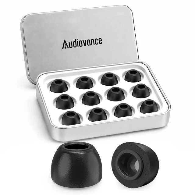 Main image of 6 Pairs Memory Foam Replacement Ear Tips for AirPods Pro 3 Soft Comfort, Clearer Listening, Secure Fit, Charging Friendly, SealCore Tech Eartips for Aipods Pro 3rd Gen (Small, Black)