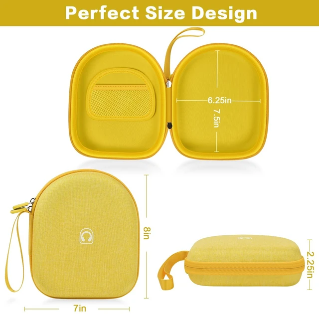 Alt view image 3 of 7 - Headphone Case Compatible with Sony WH-CH520/ WH-1000XM4/ for JBL Tune 720BT/ 510BT Wireless Headphones Bluetooth On-Ear, Over Ear Noise Cancelling Earphone Bag- Yellow (Box Only)