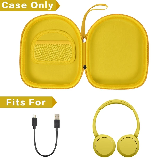 Alt view image 2 of 7 - Headphone Case Compatible with Sony WH-CH520/ WH-1000XM4/ for JBL Tune 720BT/ 510BT Wireless Headphones Bluetooth On-Ear, Over Ear Noise Cancelling Earphone Bag- Yellow (Box Only)
