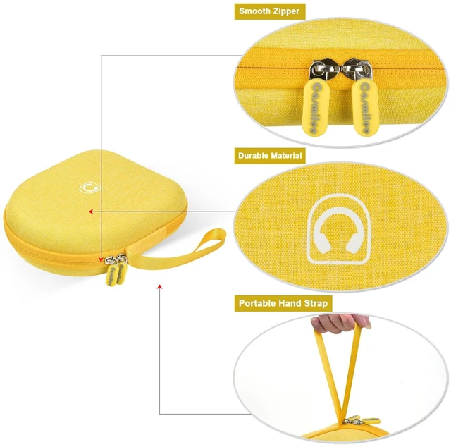 Alt view image 4 of 7 - Headphone Case Compatible with Sony WH-CH520/ WH-1000XM4/ for JBL Tune 720BT/ 510BT Wireless Headphones Bluetooth On-Ear, Over Ear Noise Cancelling Earphone Bag- Yellow (Box Only)